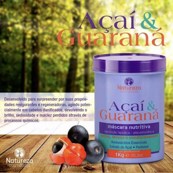 MÁSCARA AÇAÍ E GUARANÁ - 1Kg NATUREZA COSMÉTICOS