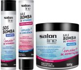 Kit Sos Bomba Shampoo Condicionador Máscara Salon Line